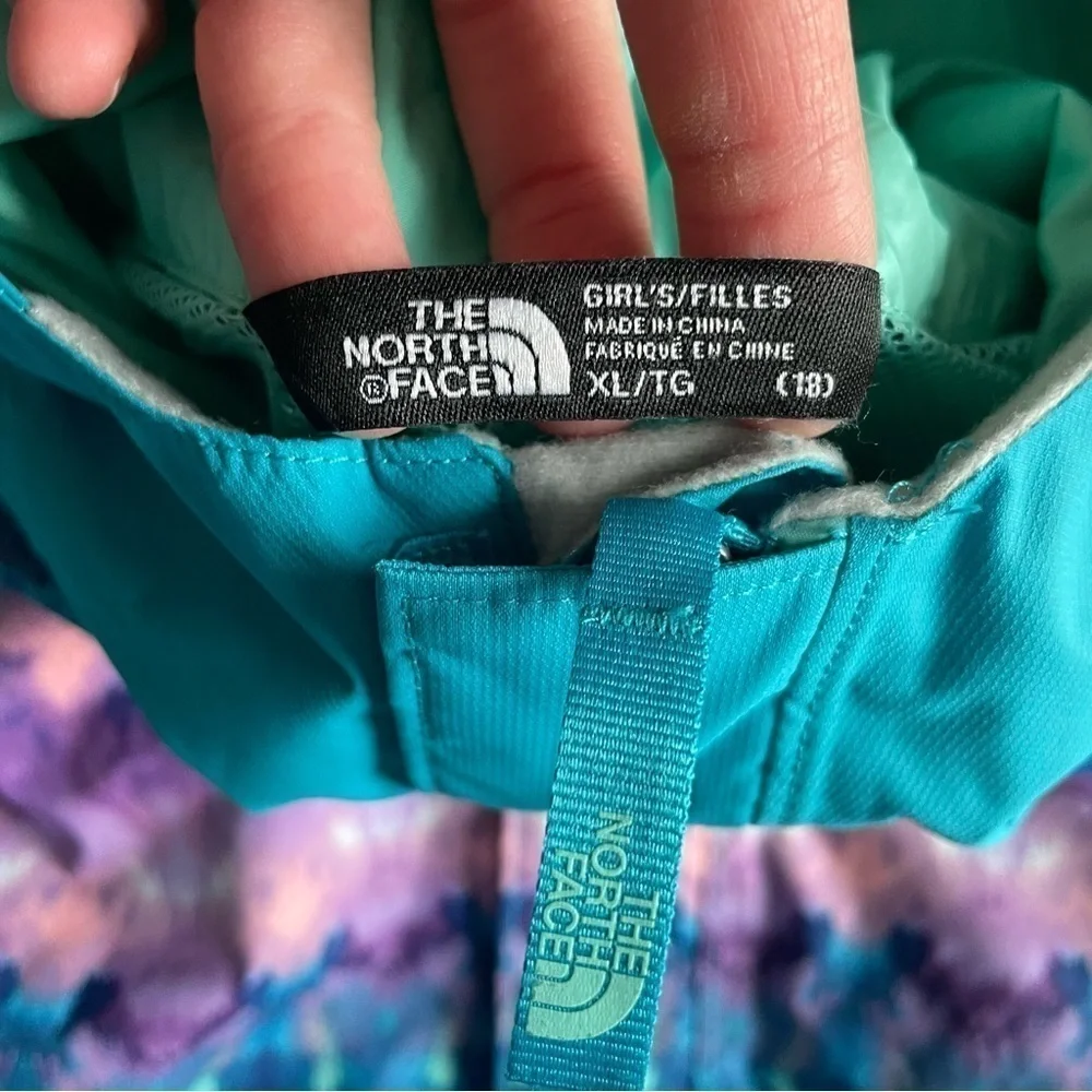 North Face | Girls XL‎ Dry Vent Purple/Teal Lightweight Hooded Jacket